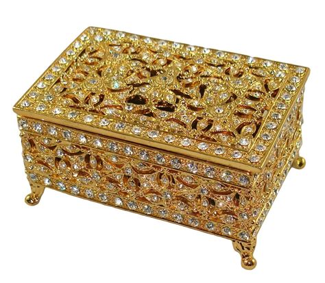 antique golden unopenable round metal box|Antique Metal Jewelry Boxes .